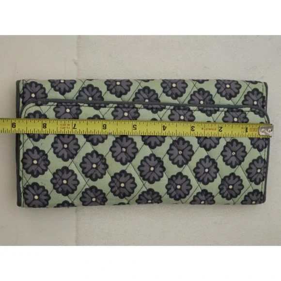 Vera Bradley Women's Coin & ID Wallet Teal Green Blue Floral Retired - Picture 3 of 4